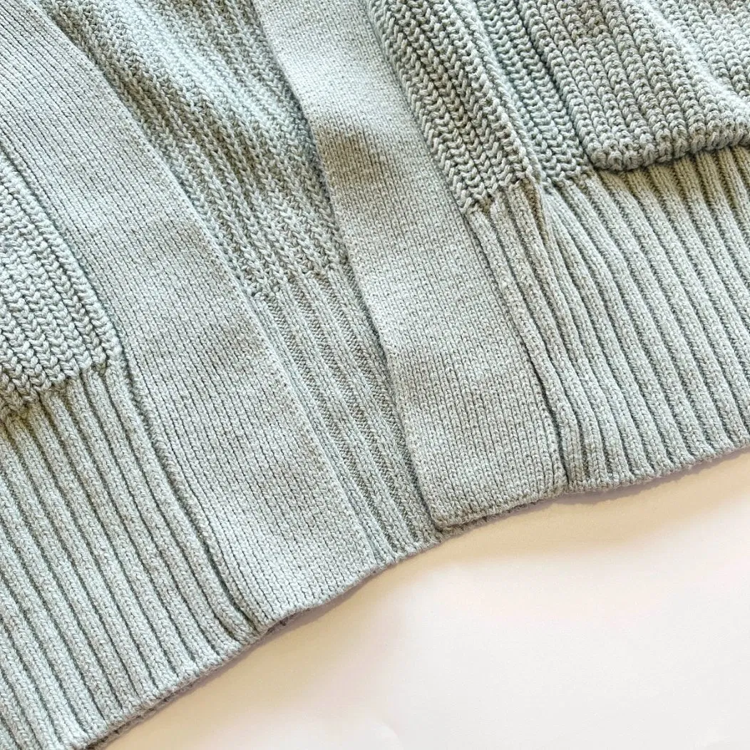 Warm High Neck Fitted Thermal Inner Women Knitted Sweater Cardigan Coat