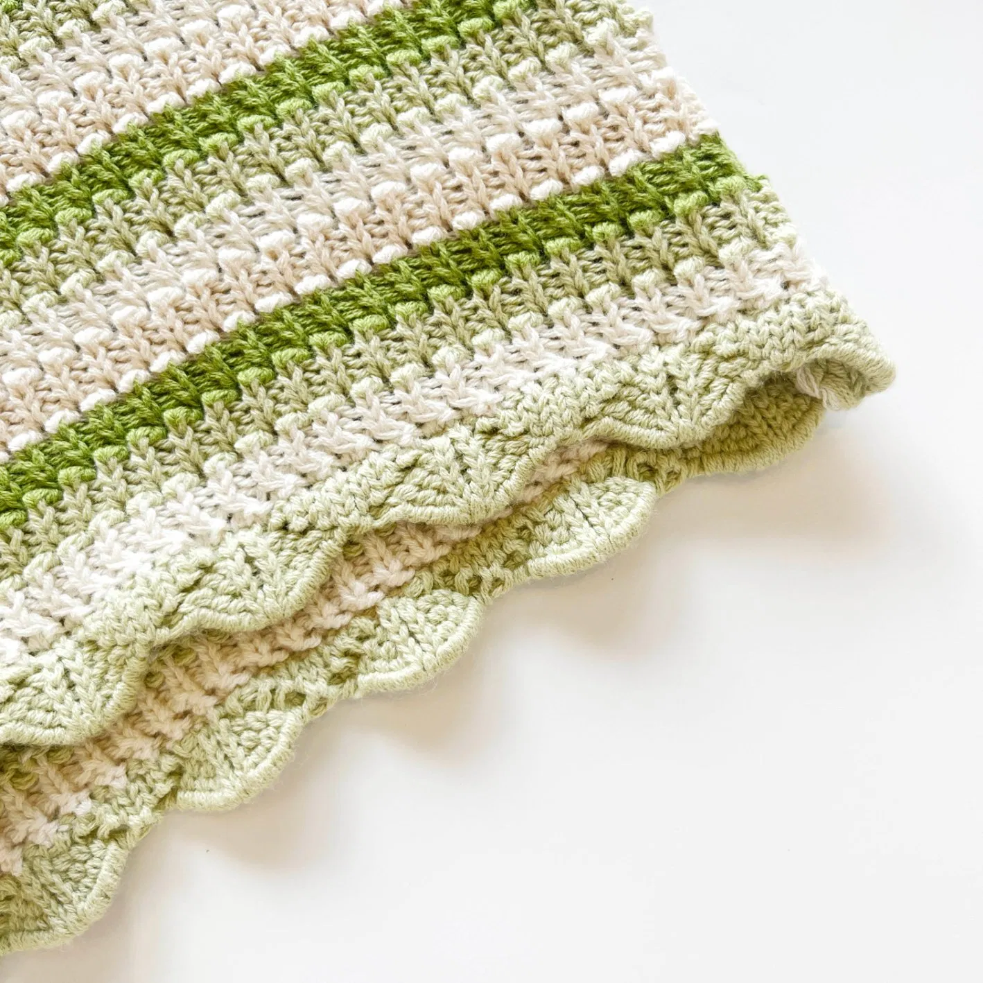 Wholesale Lucky Light Green Stripe Crochet Women Cardigan Sweater
