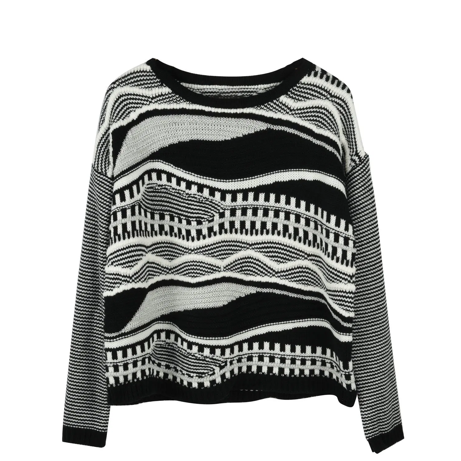 Vintage Inspired Retro Color Block Classic Women Knitted Pullover Sweater