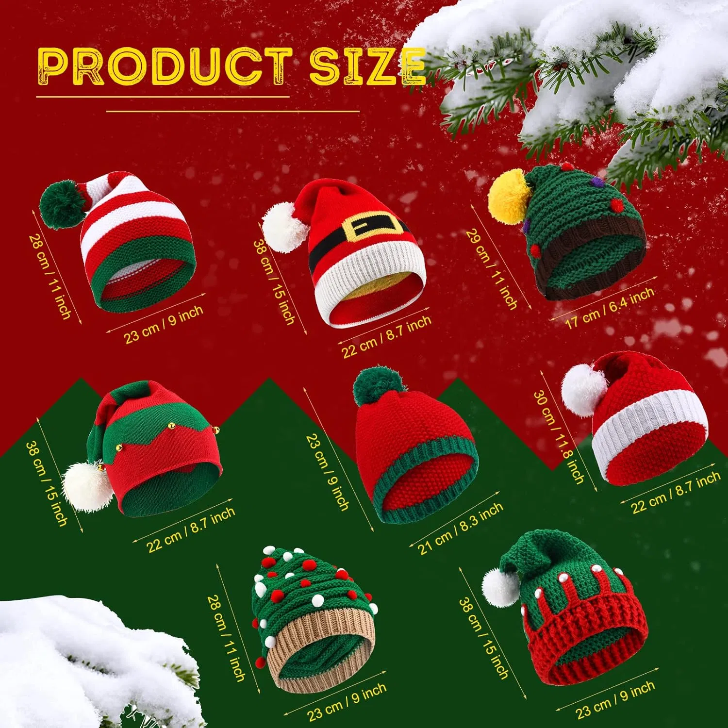 Winter Knitted Crochet Santa Hats Adult Christmas Beanie Hats POM POM Elf Hat Funny Christmas Party New Year Holiday Xmas Accessories Decoration Beanies