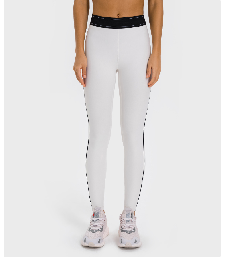 Jacquard Elastic Waistband Women Butt Lifting Workout Gym Leggings High Waist Yoga Pants