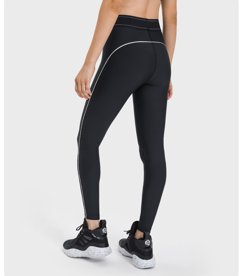Jacquard Elastic Waistband Women Butt Lifting Workout Gym Leggings High Waist Yoga Pants