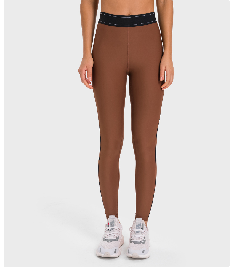 Jacquard Elastic Waistband Women Butt Lifting Workout Gym Leggings High Waist Yoga Pants
