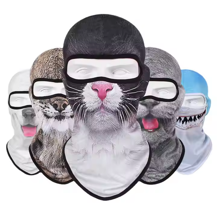 Polyester Cat Face Cover Face Mask Ski Mask Breathable Balaclava for Music Festival Raves Halloween Party All-Season Use