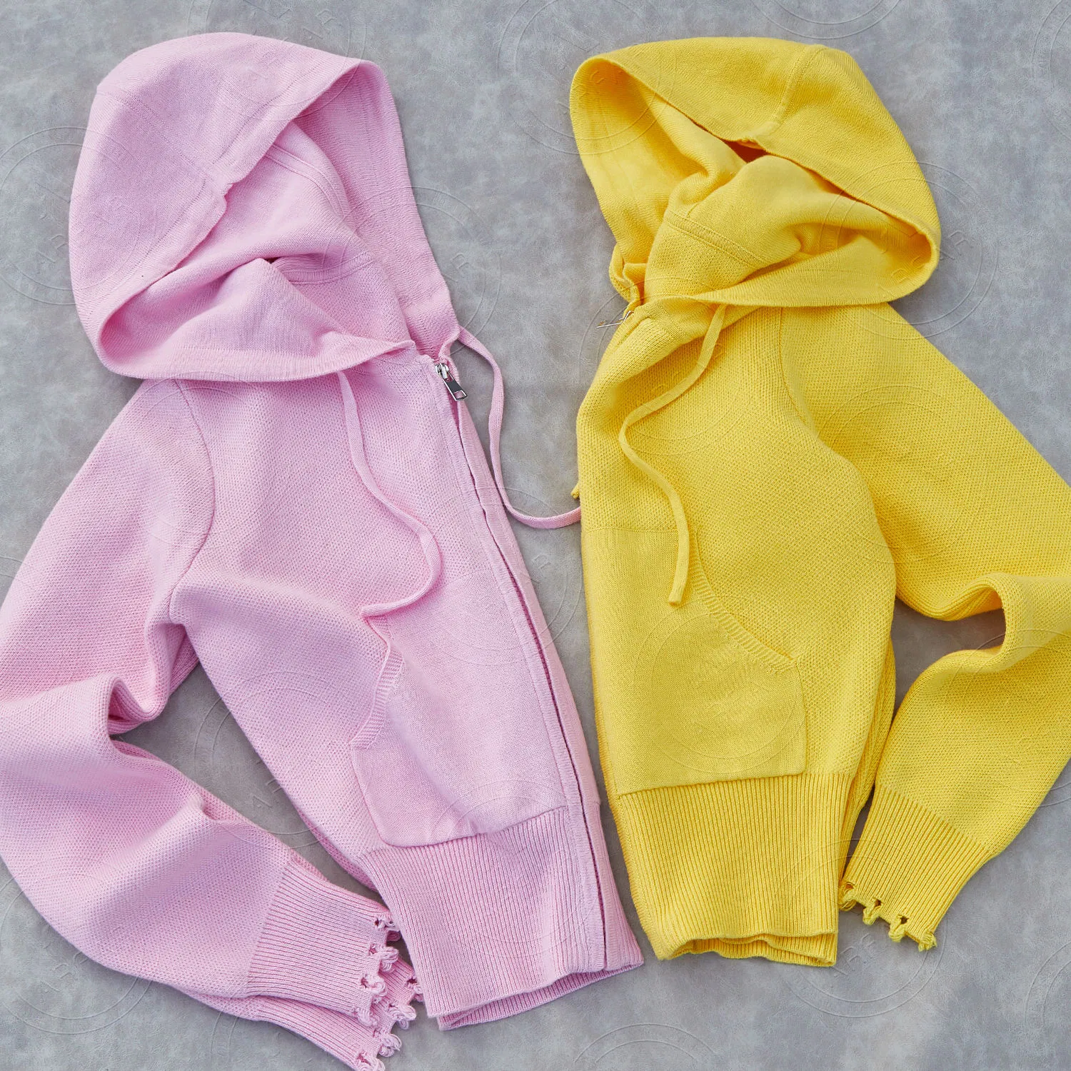 Winters Clothes Knitwear Set Woman Distressed Knit Zip Hoodies Longer Knitwear Pants 2 Piece Tracksuit Sets for Women