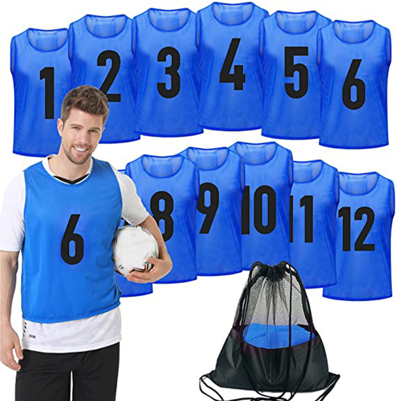 Mesh Scrimmage Vests for Adult Team Sports - Basketball, Soccer, Football Practice Jerseys