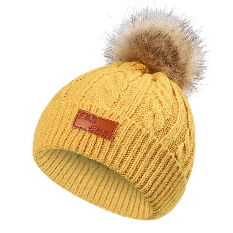 Wholesales Factory Warm and Cozy Knitted Hat Winter Woolen Cap Comfortable Solid Plain Beanie