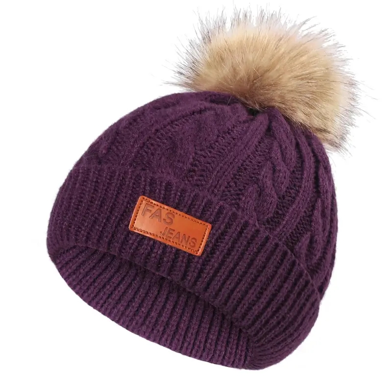 Wholesales Factory Warm and Cozy Knitted Hat Winter Woolen Cap Comfortable Solid Plain Beanie