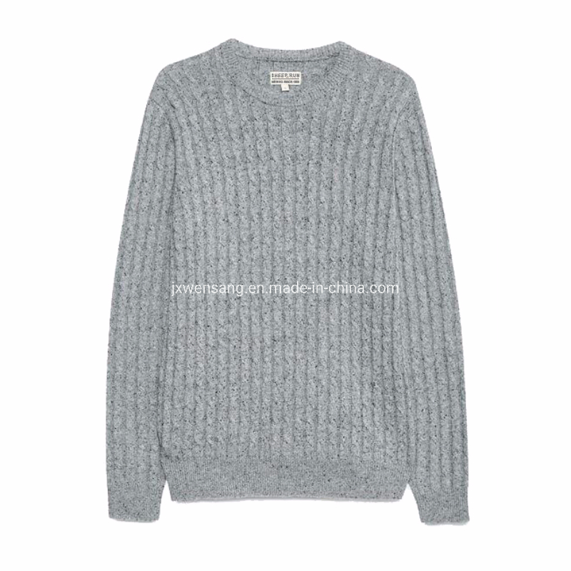 Merino Men&prime;s Pullover 100% Australian Natural Merino Wool Knitted Dark Blue Crew Neck Jumper Sweater