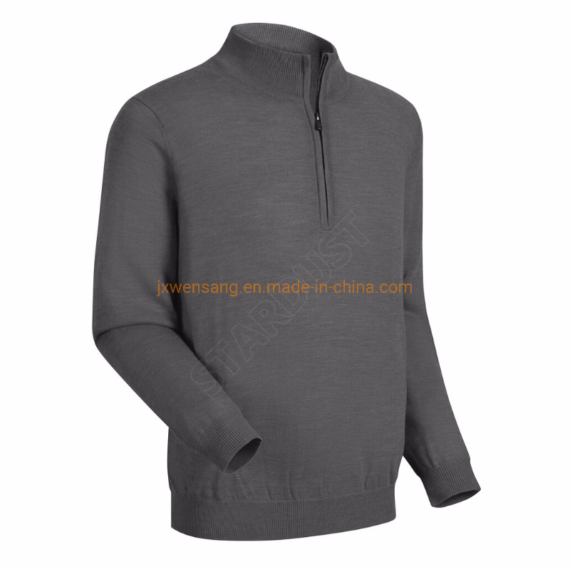 Australian Merino Golf Shirt Men′s Wicking Breathable Anti-Odor Merino Wool Long Sleeve Half Zip Sweatshirt From China Manufacturer