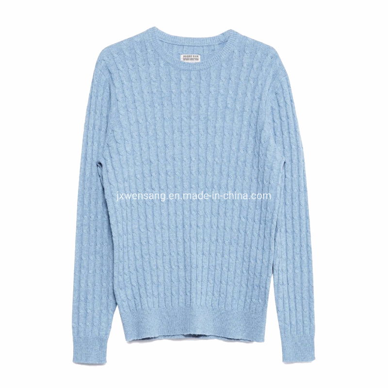 Merino Men&prime;s Pullover 100% Australian Natural Merino Wool Knitted Dark Blue Crew Neck Jumper Sweater