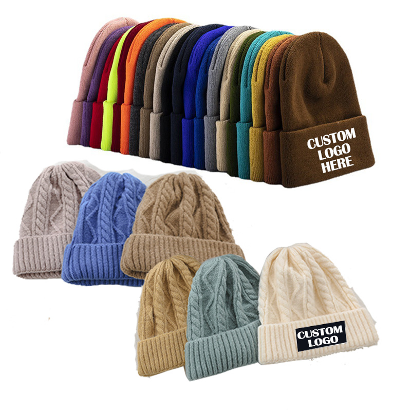 Custom Embroidered Acrylic Hip Hop POM POM Beanie Hat