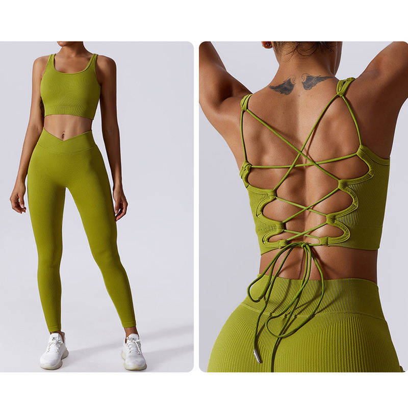 2025 Women Ribbed Seamless Yoga Set 2 Piece Workout Sport Bra with High Waist Shorts Legging Outfit Tracksuit