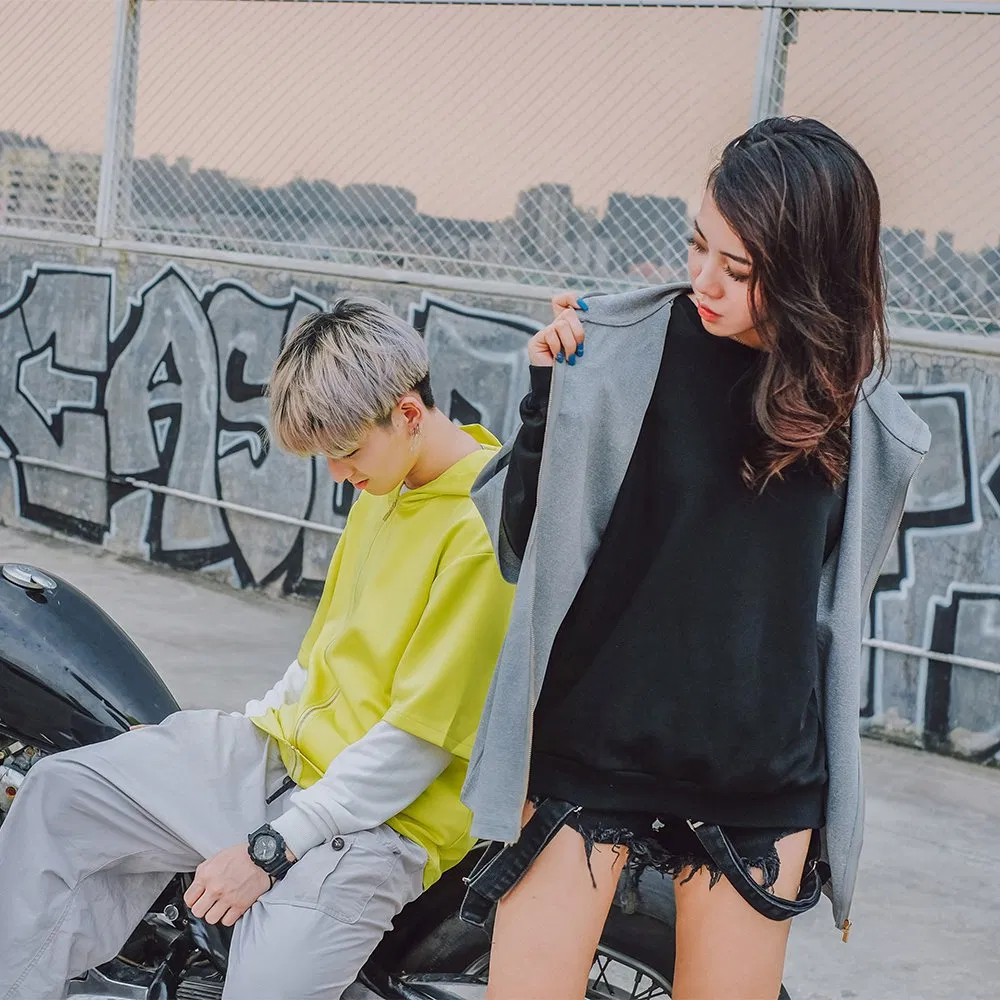 Healong Fashion Garment Sport Clothes Hoodie Custom Print Wholesale Men Women Apparel Short Sleeve Hoodies