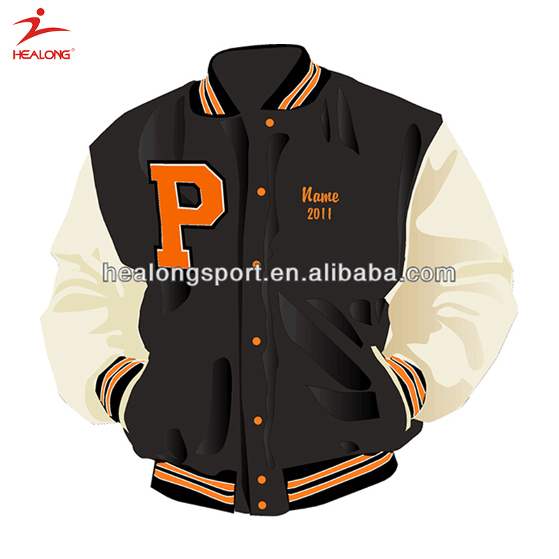 Healong Customzied Sportswear Mens Any Size Baseball Jacket