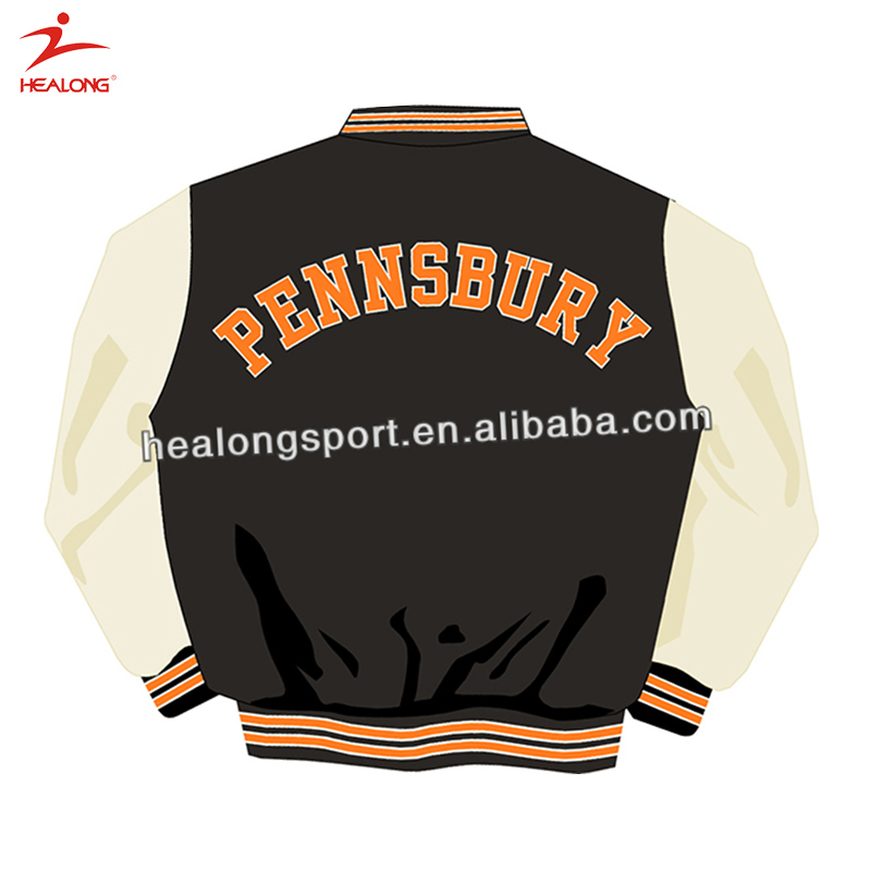 Healong Customzied Sportswear Mens Any Size Baseball Jacket