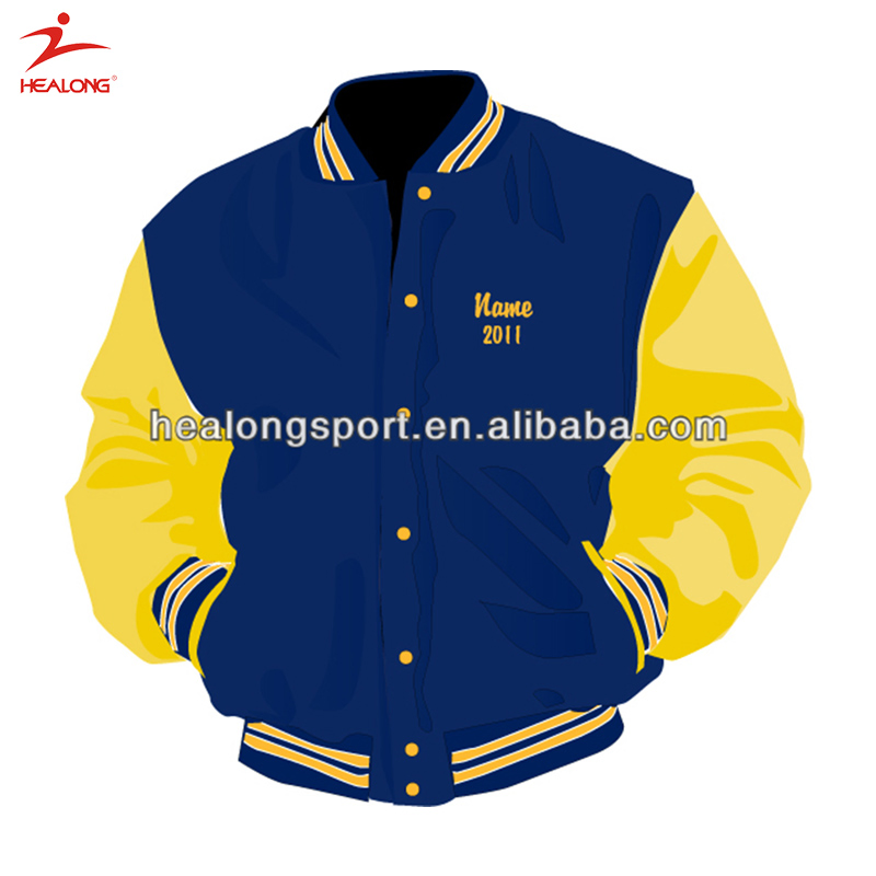Healong Customzied Sportswear Mens Any Size Baseball Jacket