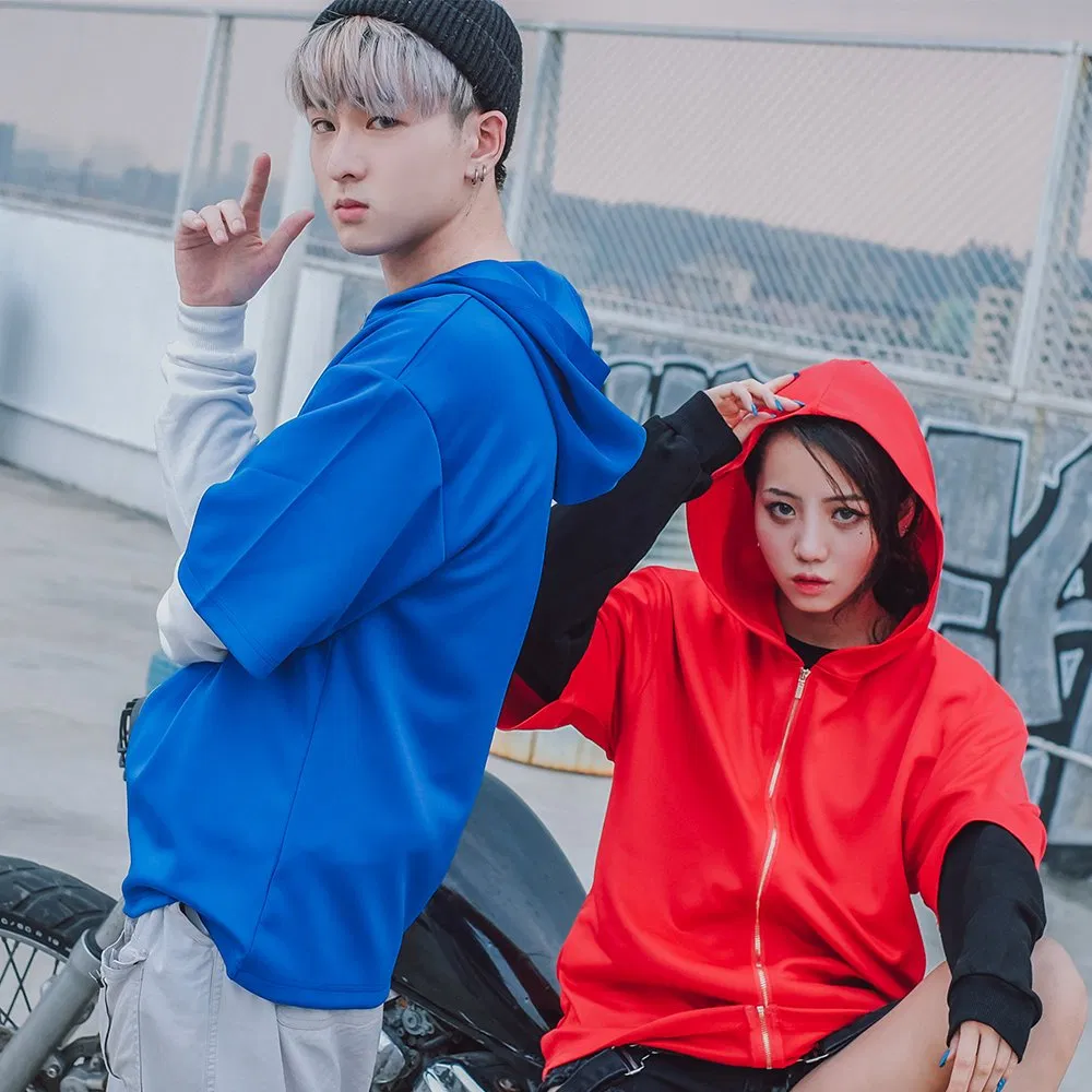 Healong Fashion Garment Sport Clothes Hoodie Custom Print Wholesale Men Women Apparel Short Sleeve Hoodies