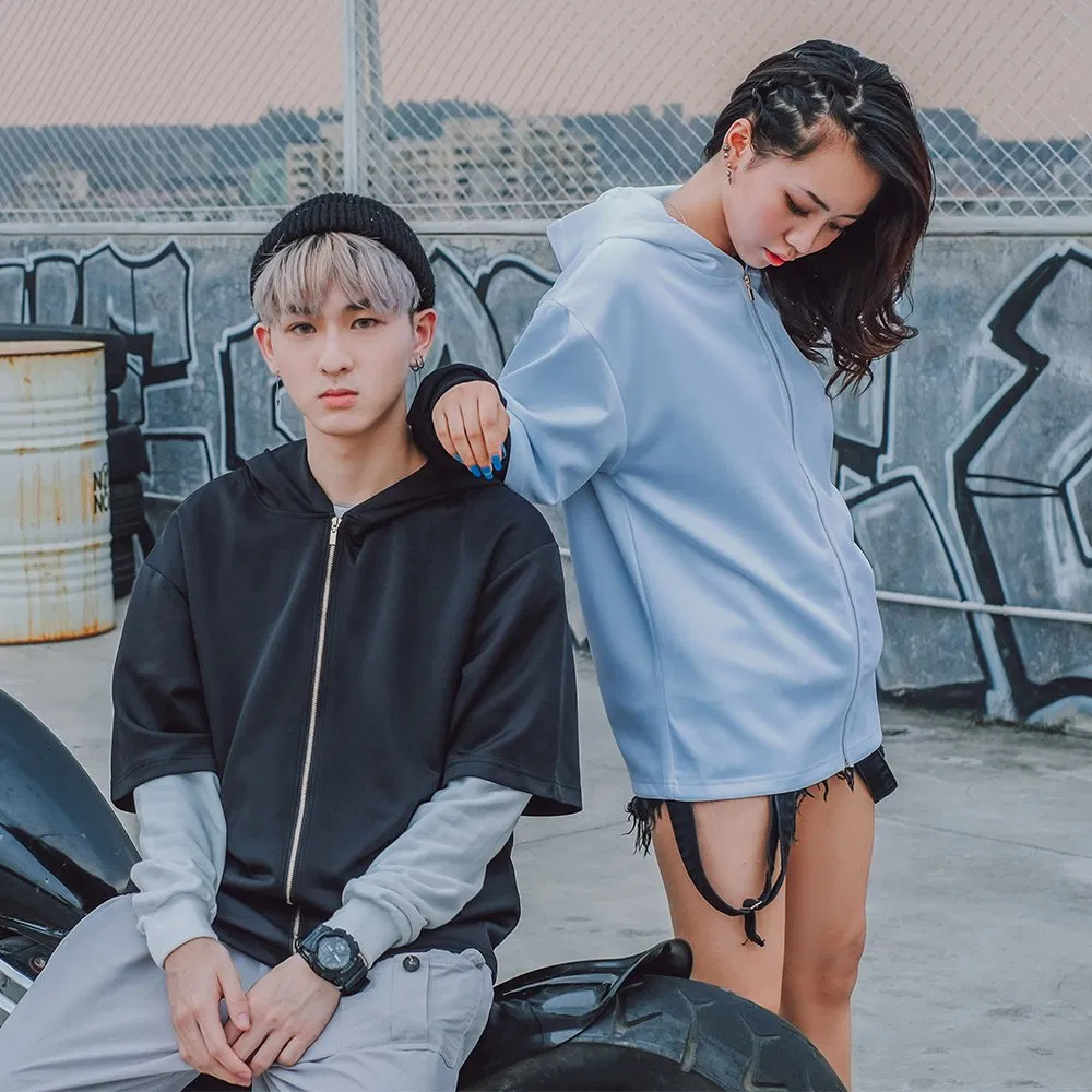 Healong Fashion Garment Sport Clothes Hoodie Custom Print Wholesale Men Women Apparel Short Sleeve Hoodies