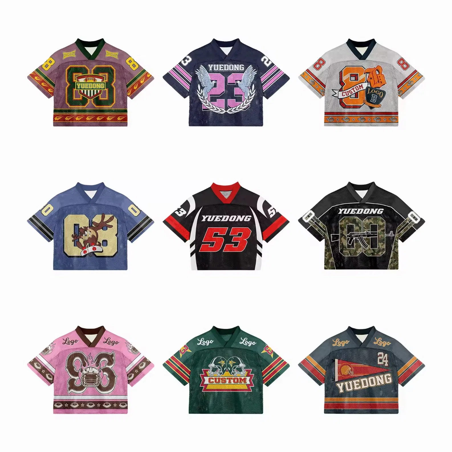 Men′ S Streetwear Manufacturer Boxy Logo Mesh Style High Quality Custom Wholesale Sport T Shirt Jersey Sublimation Tshirts Clothes