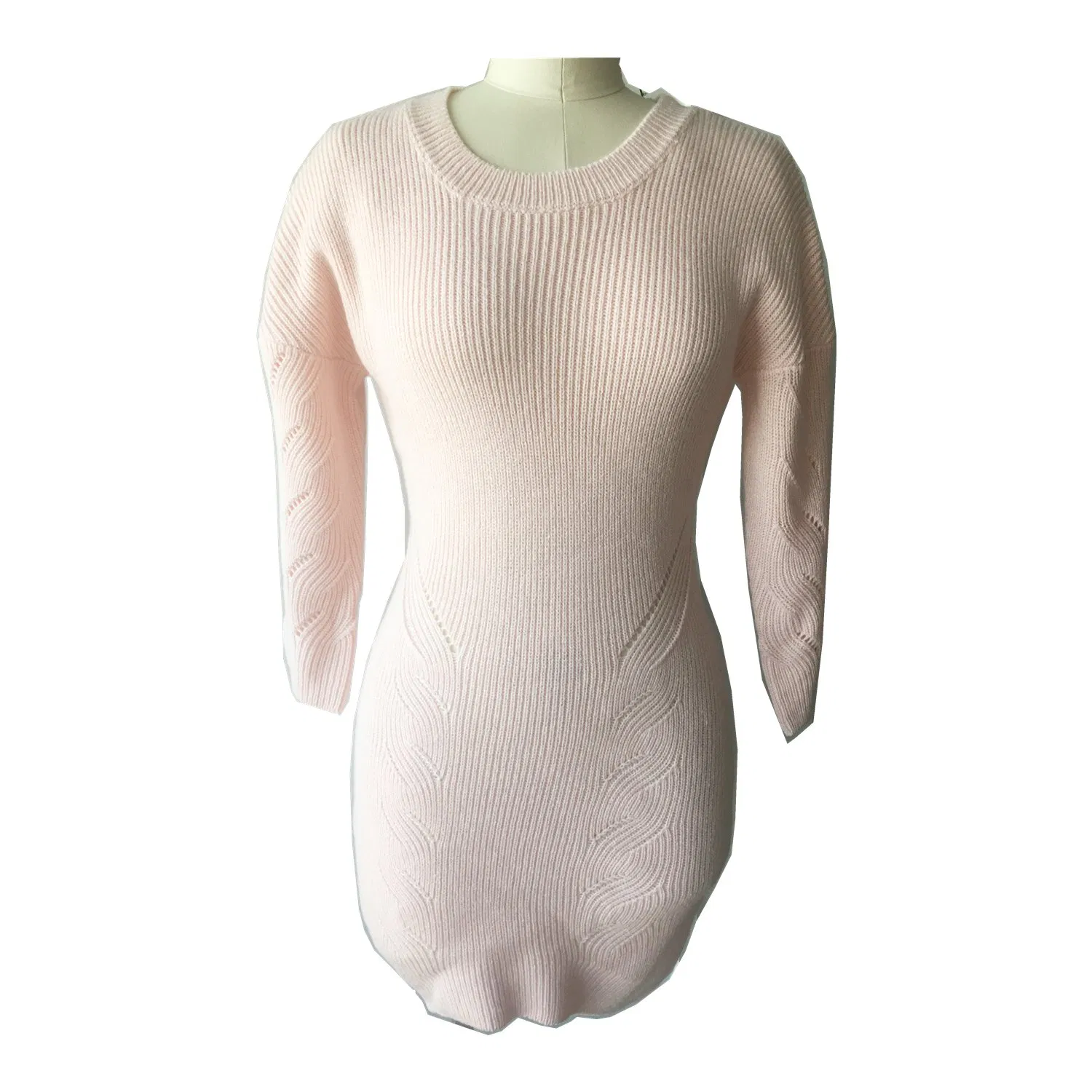 Wholesale 100%Acrylic Ladies′ S Knit Long Sweater