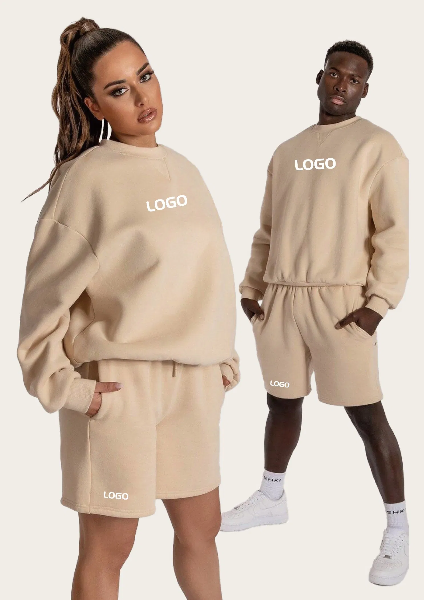 Wholesale Custom Track Suits 100% Cotton (180GSM-360GSM) Oversized Hoodies Suits Unisex