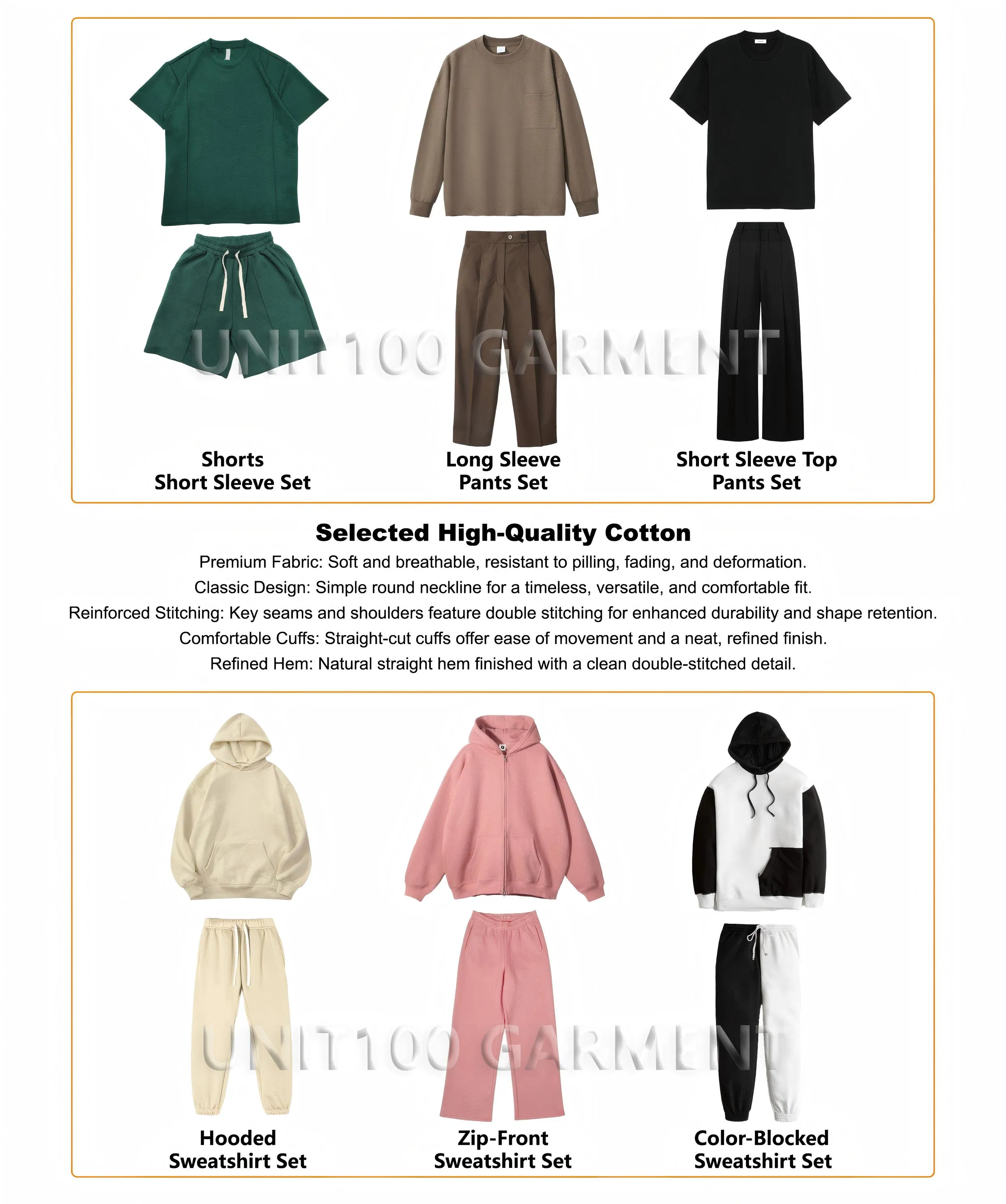 Wholesale Custom Track Suits 100% Cotton (180GSM-360GSM) Oversized Hoodies Suits Unisex