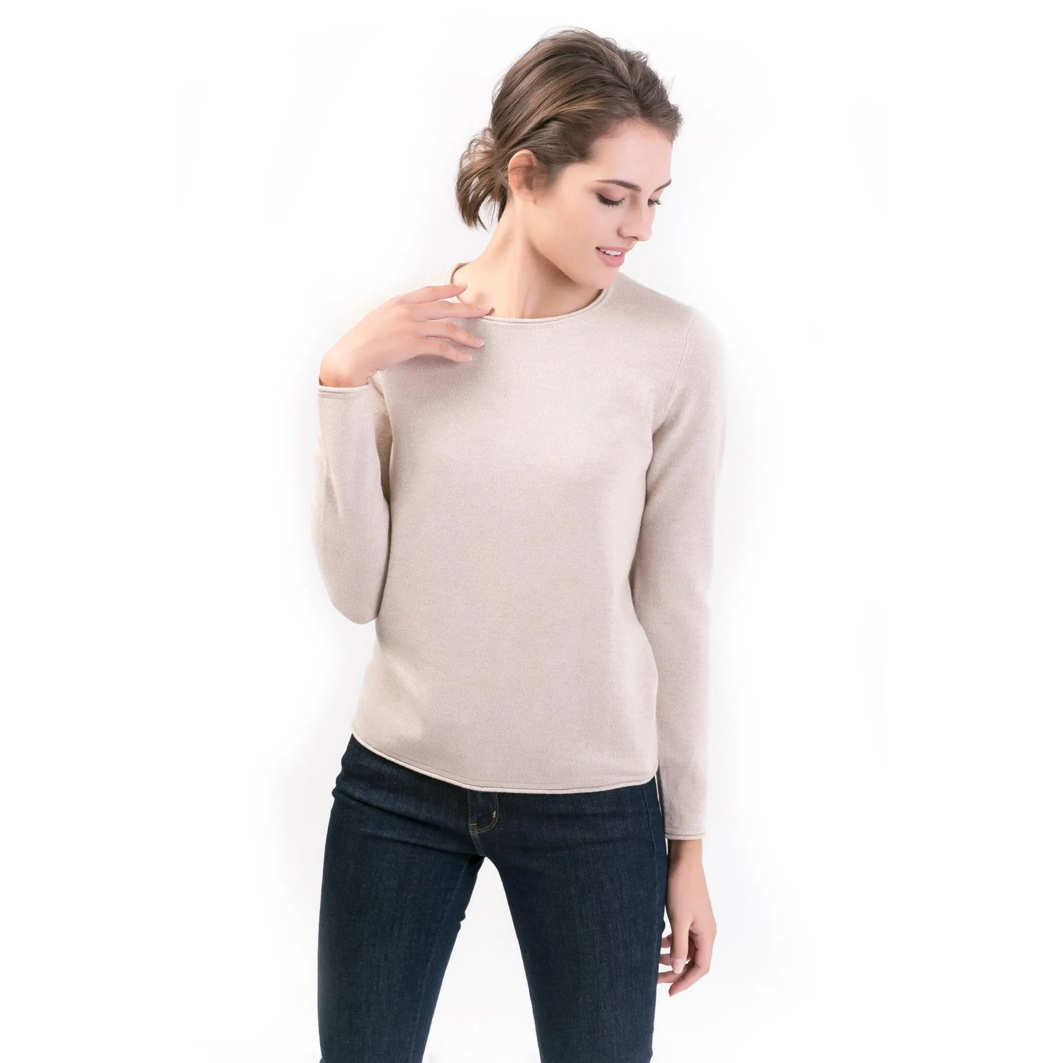 Most Popular Women′ S Classic Premium Cashmere Crew Neck Pullover Sweaters