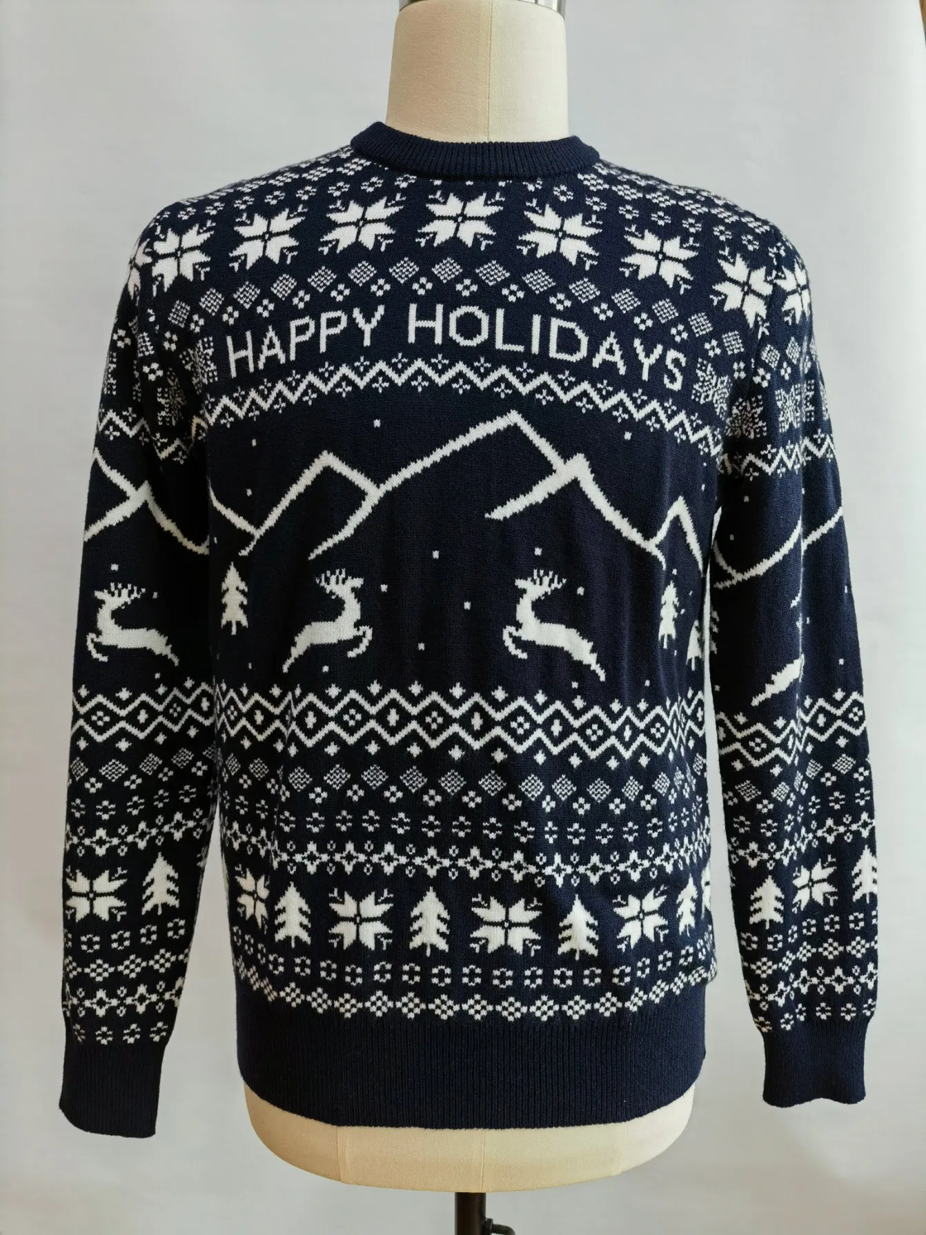 Fashion Knitwear Jacquard Christmas Men′knitted Pullover Sweater Male Knit Clothes