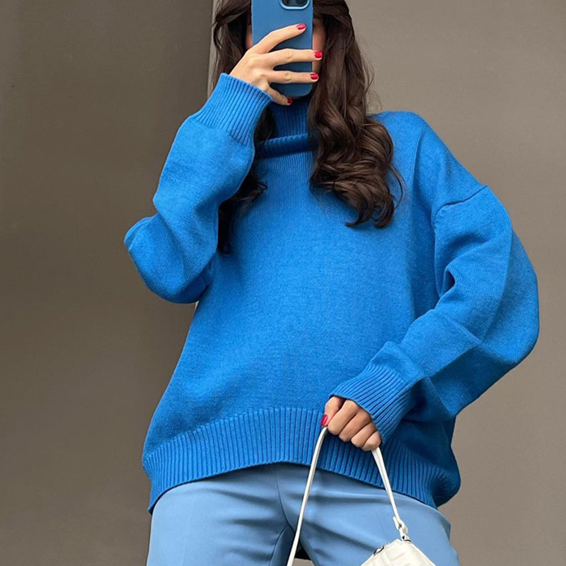 Viscose High Collar Sweater &ndash; Loose Fit &amp; Versatile Design in 6+ Fashionable Colors, No Quantity Limited