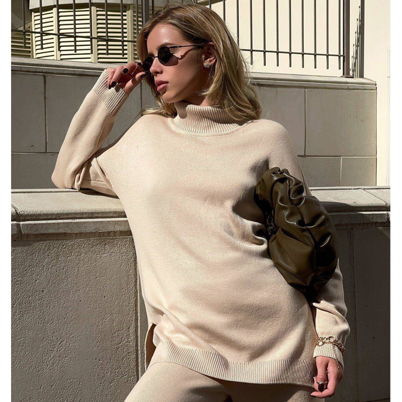 Women&prime;s Casual Viscose Ribbed Sweater - Oversized Comfort, Oversized Knit Pullover Sweater for All Seasons, No MOQ