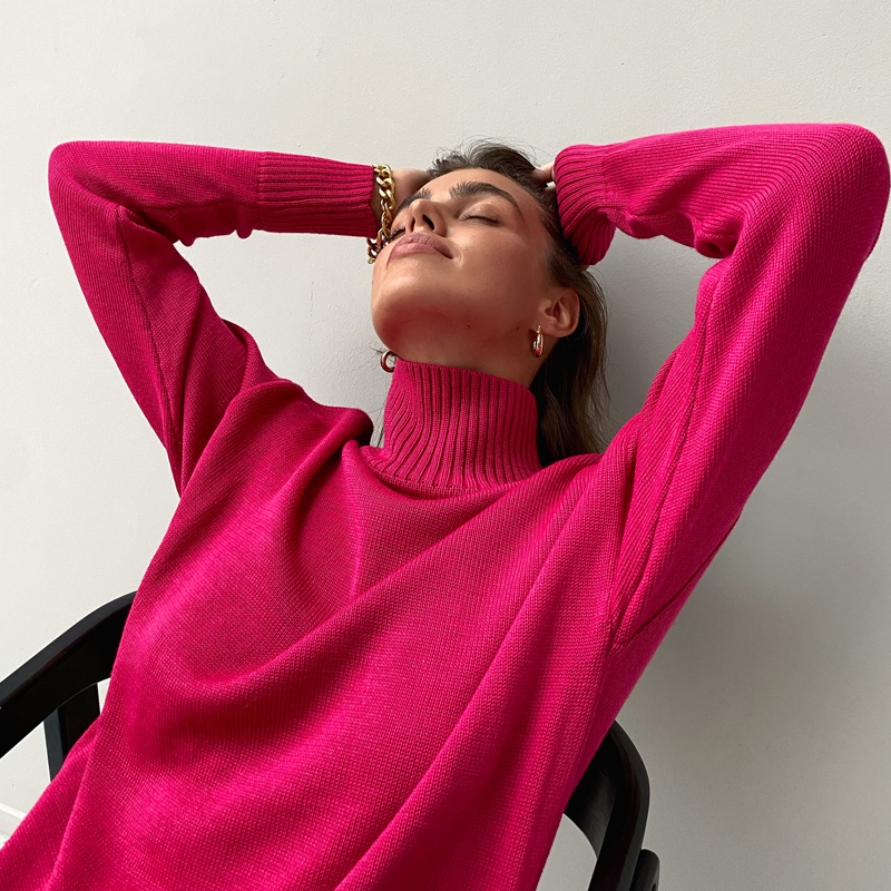 Viscose High Collar Sweater &ndash; Loose Fit &amp; Versatile Design in 6+ Fashionable Colors, No Quantity Limited
