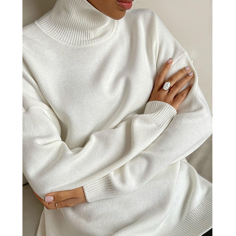 Women&prime;s Casual Viscose Ribbed Sweater - Oversized Comfort, Oversized Knit Pullover Sweater for All Seasons, No MOQ