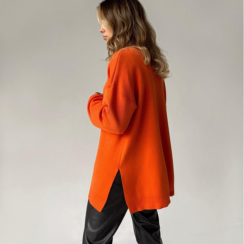 Women′s Casual Viscose Ribbed Sweater - Oversized Comfort, Oversized Knit Pullover Sweater for All Seasons, No MOQ
