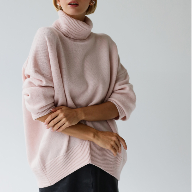 Versatile Viscose Turtleneck Sweater &ndash; Loose Fit &amp; Soft Knit Available in Various Shades, No Quantity Limited