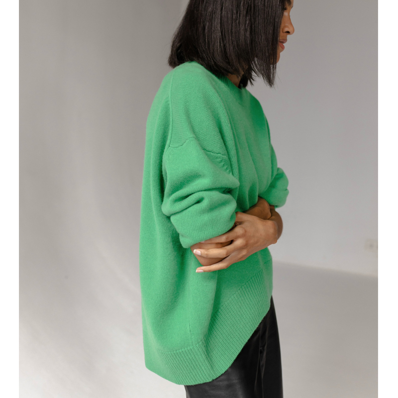 Wholesale &amp; Retail Loose-Fitting Round-Neck Viscose Sweater for Women, Stylish Jumper in Multi-Color, No MOQ