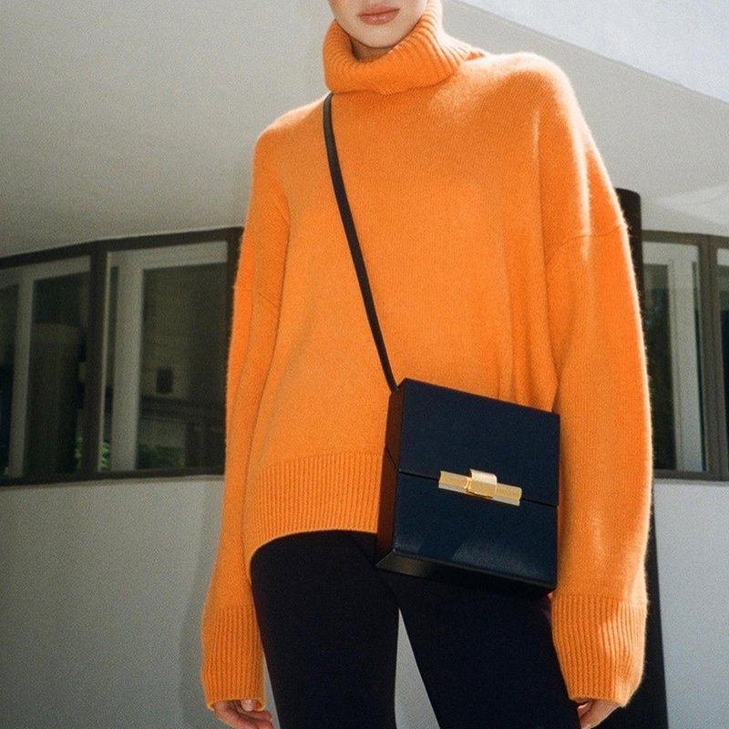 Versatile Viscose Turtleneck Sweater – Loose Fit & Soft Knit Available in Various Shades, No Quantity Limited