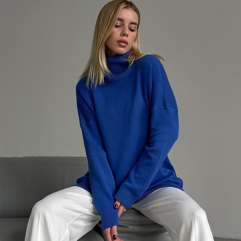 Women&prime;s Casual Viscose Ribbed Sweater - Oversized Comfort, Oversized Knit Pullover Sweater for All Seasons, No MOQ