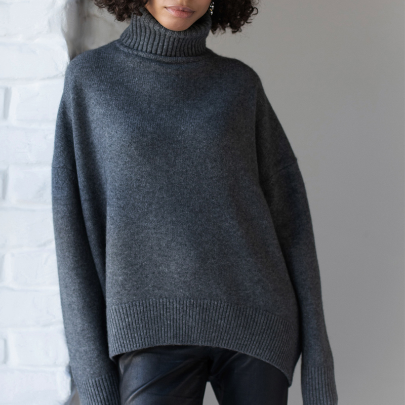 Viscose High Collar Sweater &ndash; Loose Fit &amp; Versatile Design in 6+ Fashionable Colors, No Quantity Limited