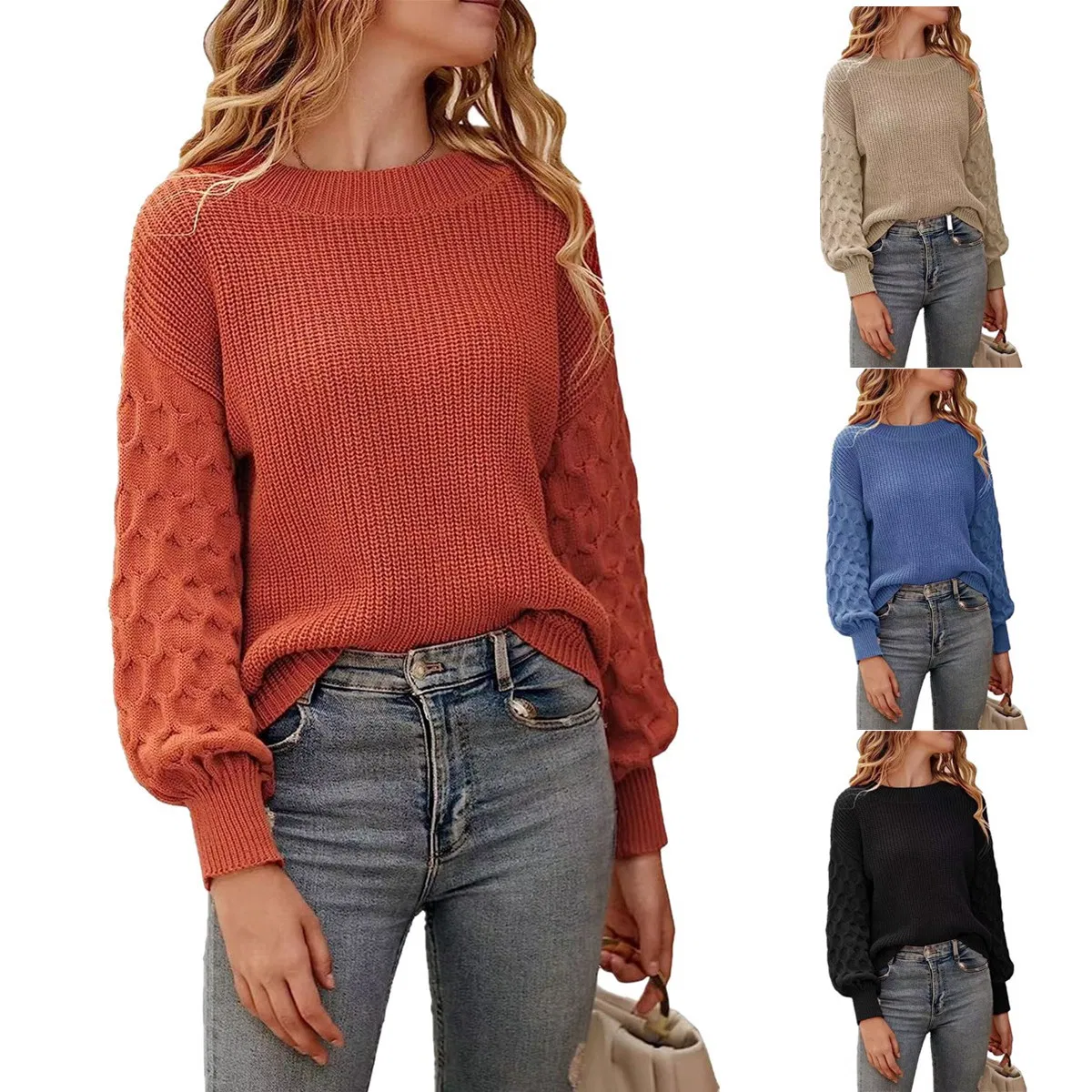 Nnr Custom Women Thick Warm Casual Knit Oversized Pullover Sweater