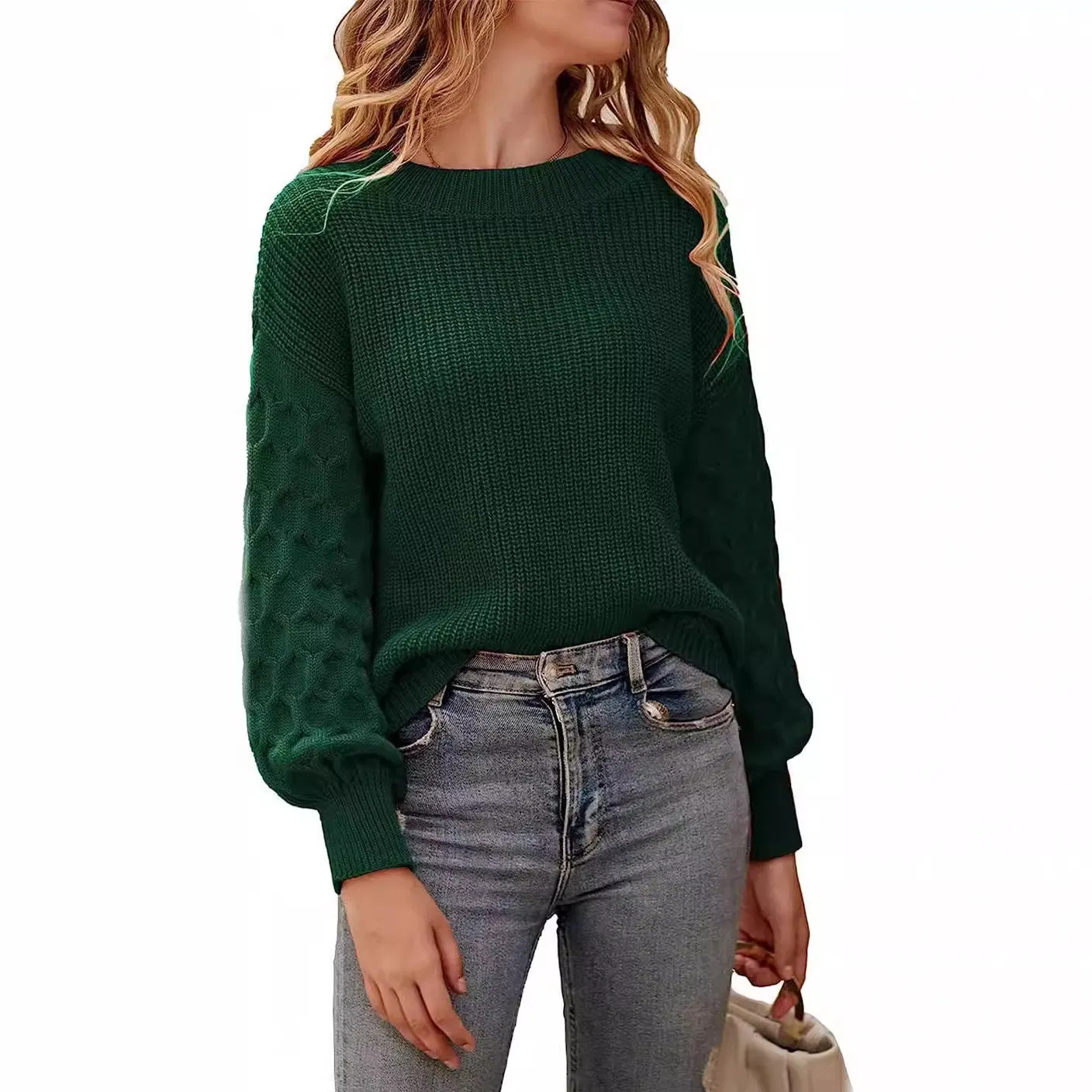 Nnr Custom Women Thick Warm Casual Knit Oversized Pullover Sweater