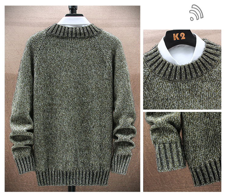 Nnr Men&prime;s Crewneck Loose Knitted Pullover Jacquard Design Sweater