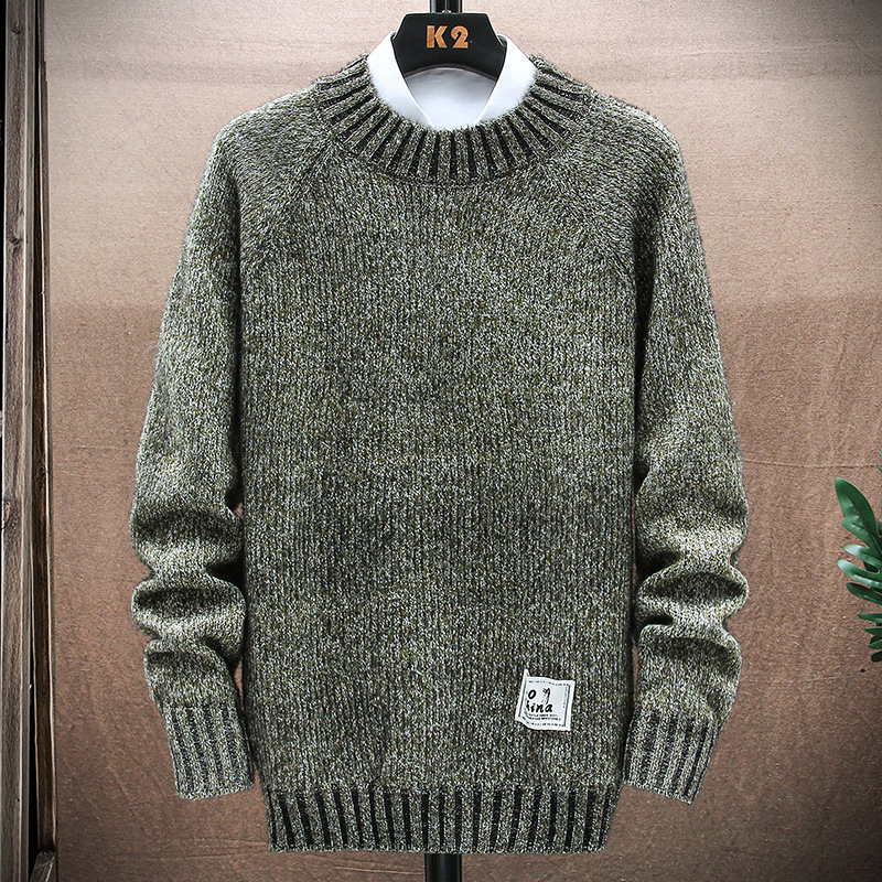 Nnr Men&prime;s Crewneck Loose Knitted Pullover Jacquard Design Sweater