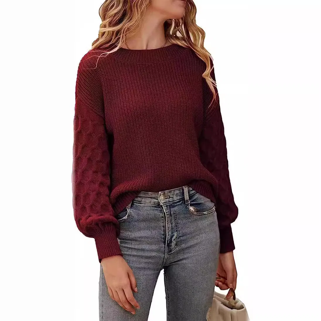 Nnr Custom Women Thick Warm Casual Knit Oversized Pullover Sweater
