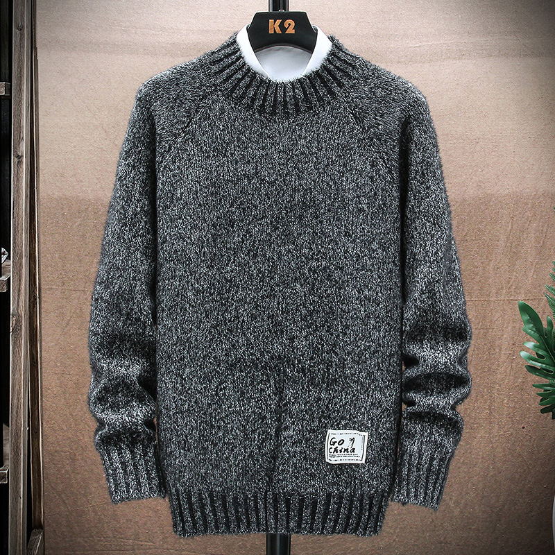 Nnr Men&prime;s Crewneck Loose Knitted Pullover Jacquard Design Sweater