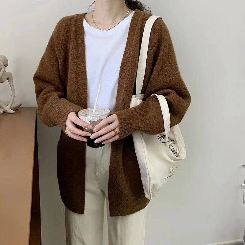 Nnr Solid Cable Knit V Neck Button Through Women&prime;s MIDI Cardigan Sweater for Lady