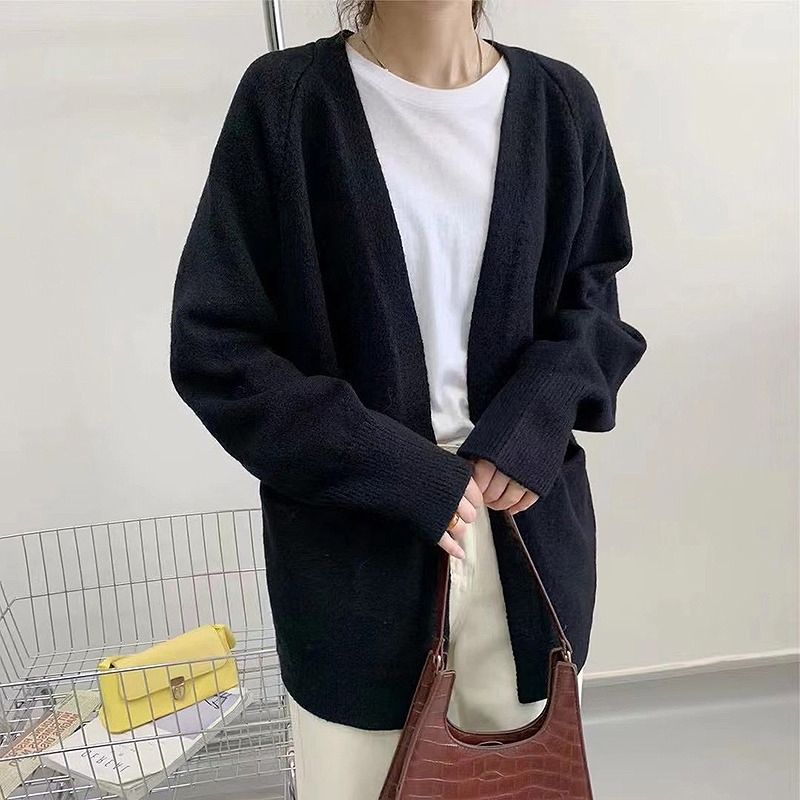 Nnr Solid Cable Knit V Neck Button Through Women&prime;s MIDI Cardigan Sweater for Lady