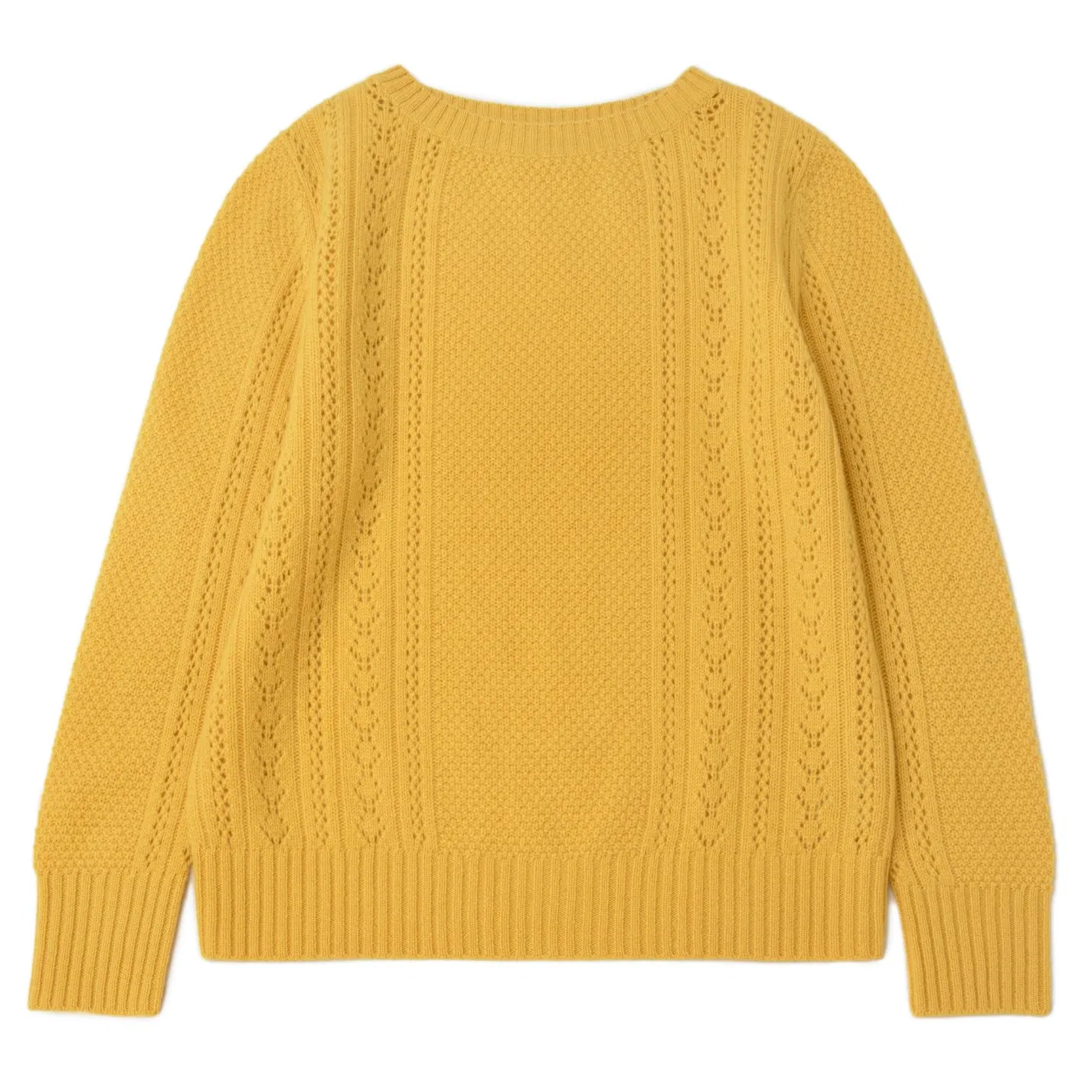 Knitting Women Pullover Fashinable Unique Pointelle Knitwear Luxury Pure Cashmere Sweater