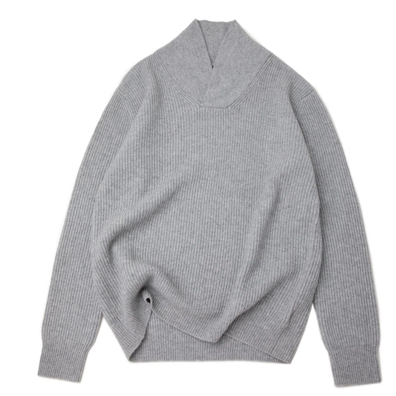 Premium Pure Cashmere Knitwear Men Cardigan Knitting Stitich Pullover Elegent Shawl Collar Sweater