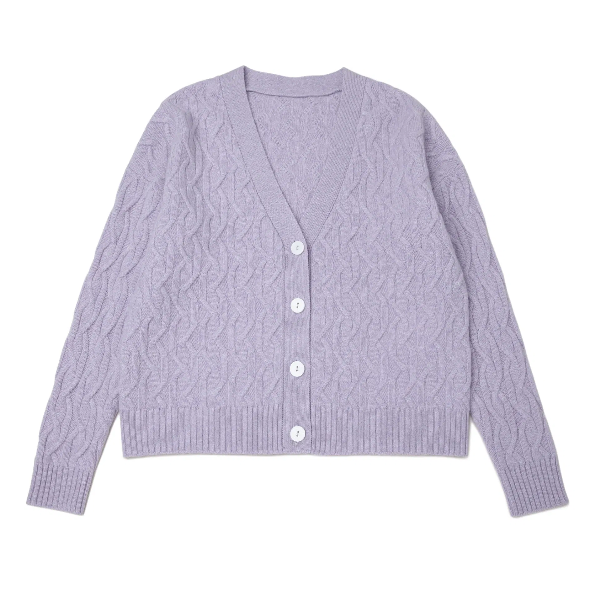 Comfortable Premium Pure Cashmere Sweater Women Cable Cardigan Timeless V Neck W Buttons Knitwear